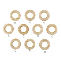 Set 10 argollas chicas madera natural c/barniz