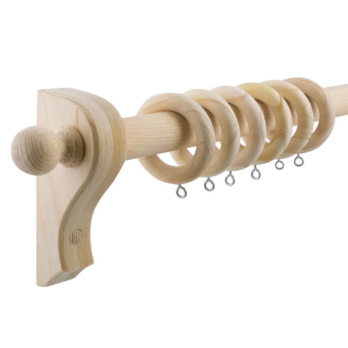 Set de 10 argollas grandes de madera natural para cortina, marca Construmart - Foto 2