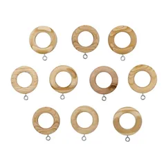 Set 10 argollas chicas madera natural