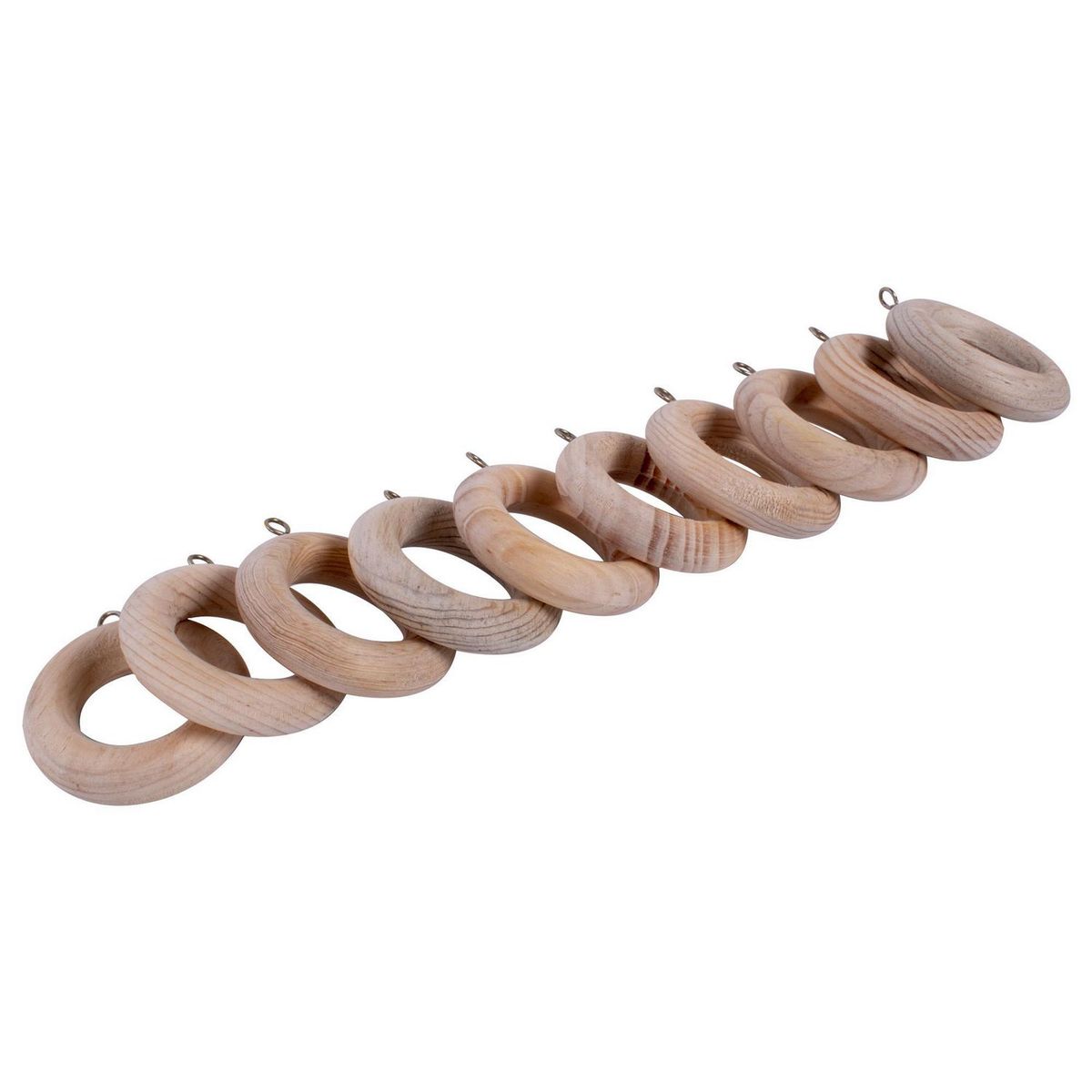Construmart - Set 10 argollas chicas madera natural