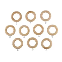 Set 10 argollas grandes madera natural c/barniz