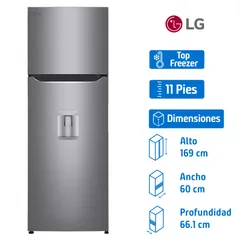 Refrigerador Lg 11 pies3 Top Freezer Gris GT35WP