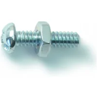 Tornillos Redondos Zinc c/Tuercas 10-24 x 3/4, 10 pzs