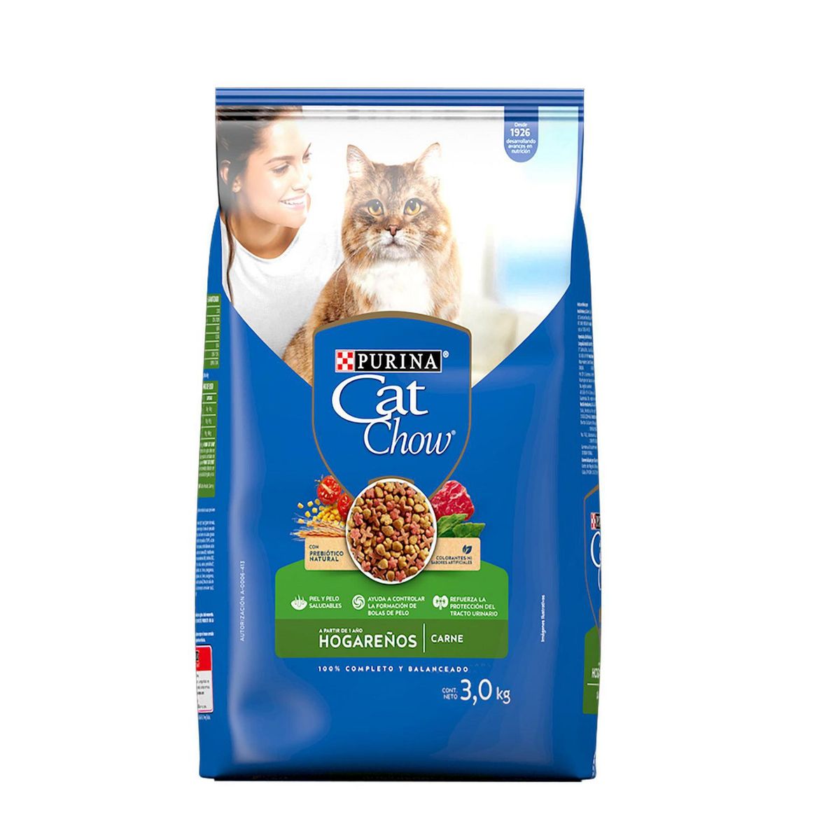Cat Chow - Alimento Gato Hogareño Relleno Sabor Aves 3 kg