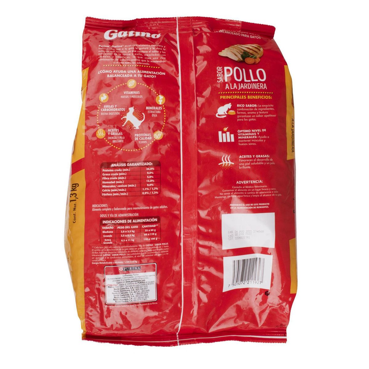 Gatina - Alimento para Gatos Sabor Pollo 1.3 kg