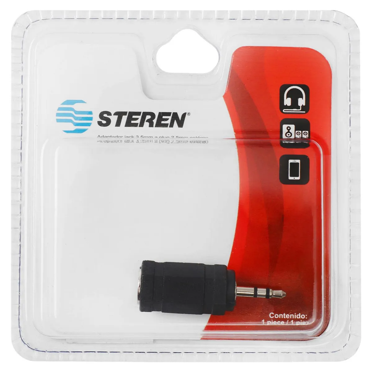 Steren - Adaptador hembra de 3.5 a 2.5 pulgadas estéreo
