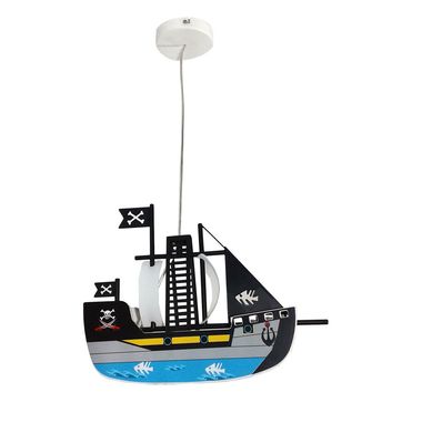 L�mpara Colgante Infantil Barco Pirata Metal y Pl�stico E26