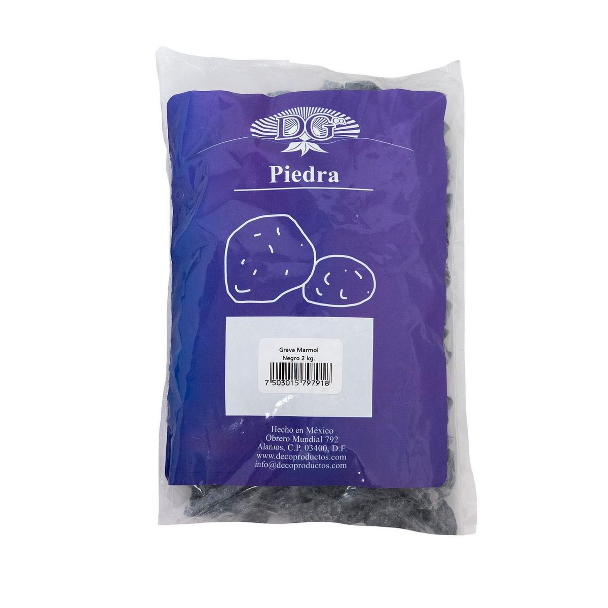 Grava de mármol negro 2 kg, marca Decoproductos Garden - Foto 2