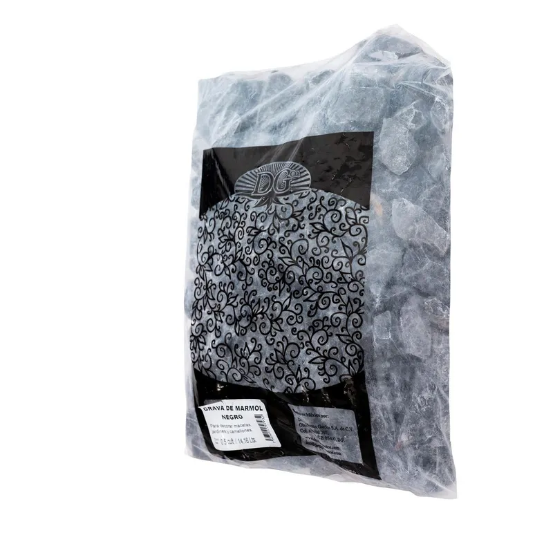 Decoproductos Garden - Grava de mármol negro 0.5 pies cúbicos