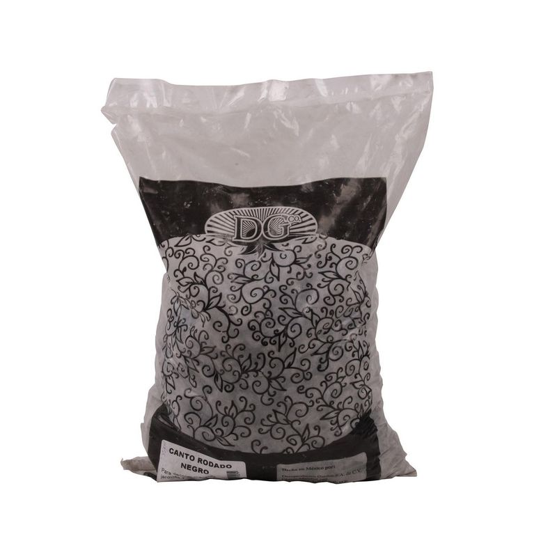 Decoproductos Garden - Canto rodado negro 0.25 pies cúbicos