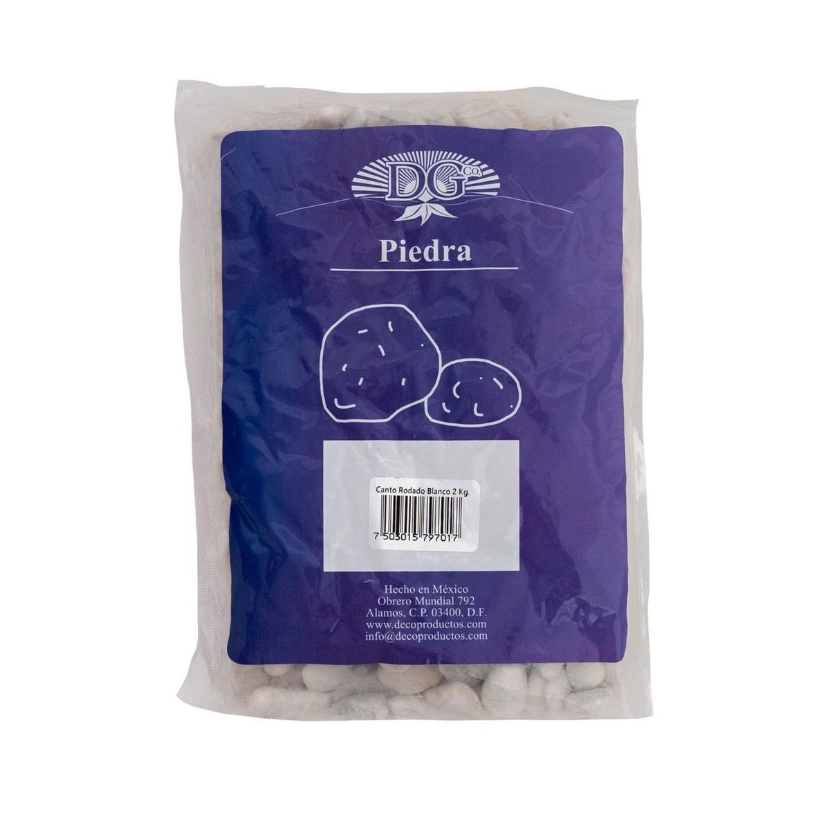 Decoproductos Garden - Canto rodado blanco 2 kg
