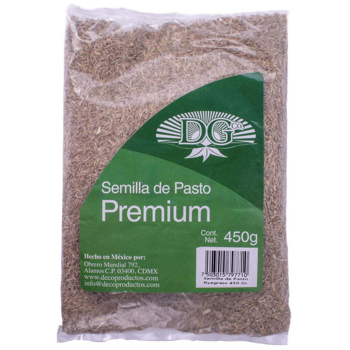 Semilla de pasto premium 450 gr, marca Decoproductos Garden - Foto Principal