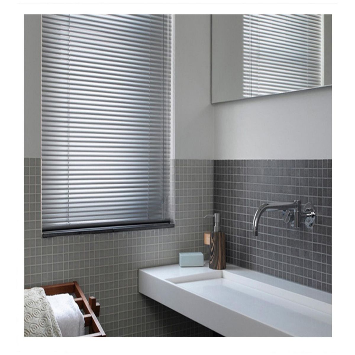 Persiana horizontal aluminio plata 120x160 cm, marca Deco Persiana - Foto 2