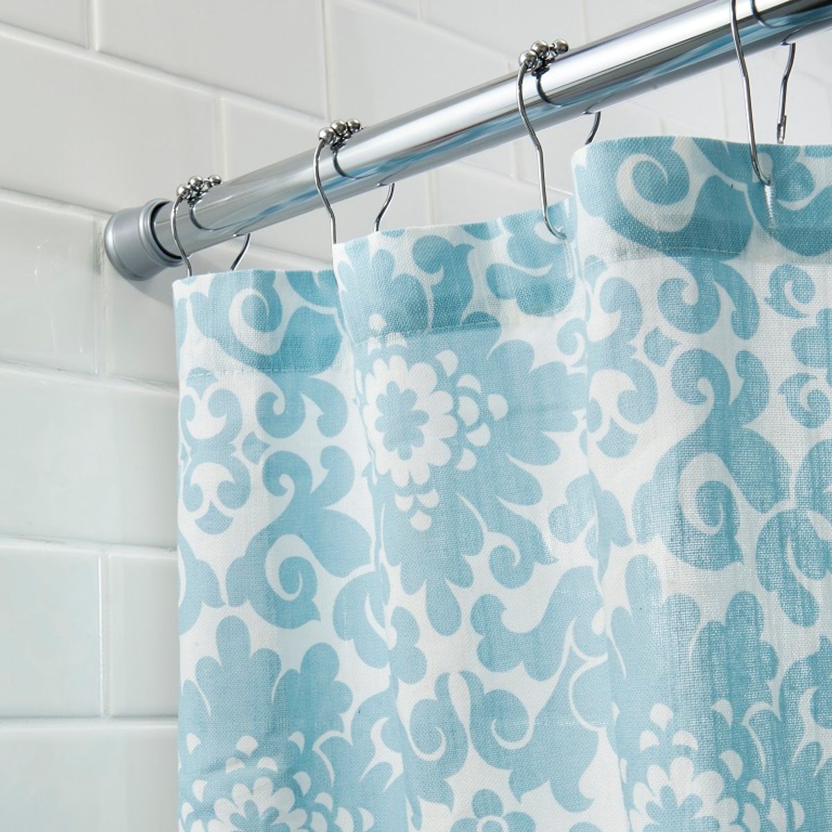 Kenney - Cortinero de Baño Extensible Cromo 107 x 183 cm