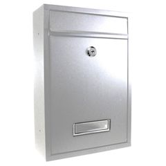 Buzón de Acero Galvanizado 22 X 32 X 8.5 cm Plata