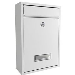 Buzón de Acero Galvanizado 22 X 32 X 8.5 cm Blanco