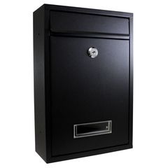 Buzón de Acero Galvanizado 22 X 32 X 8.5 cm Negro