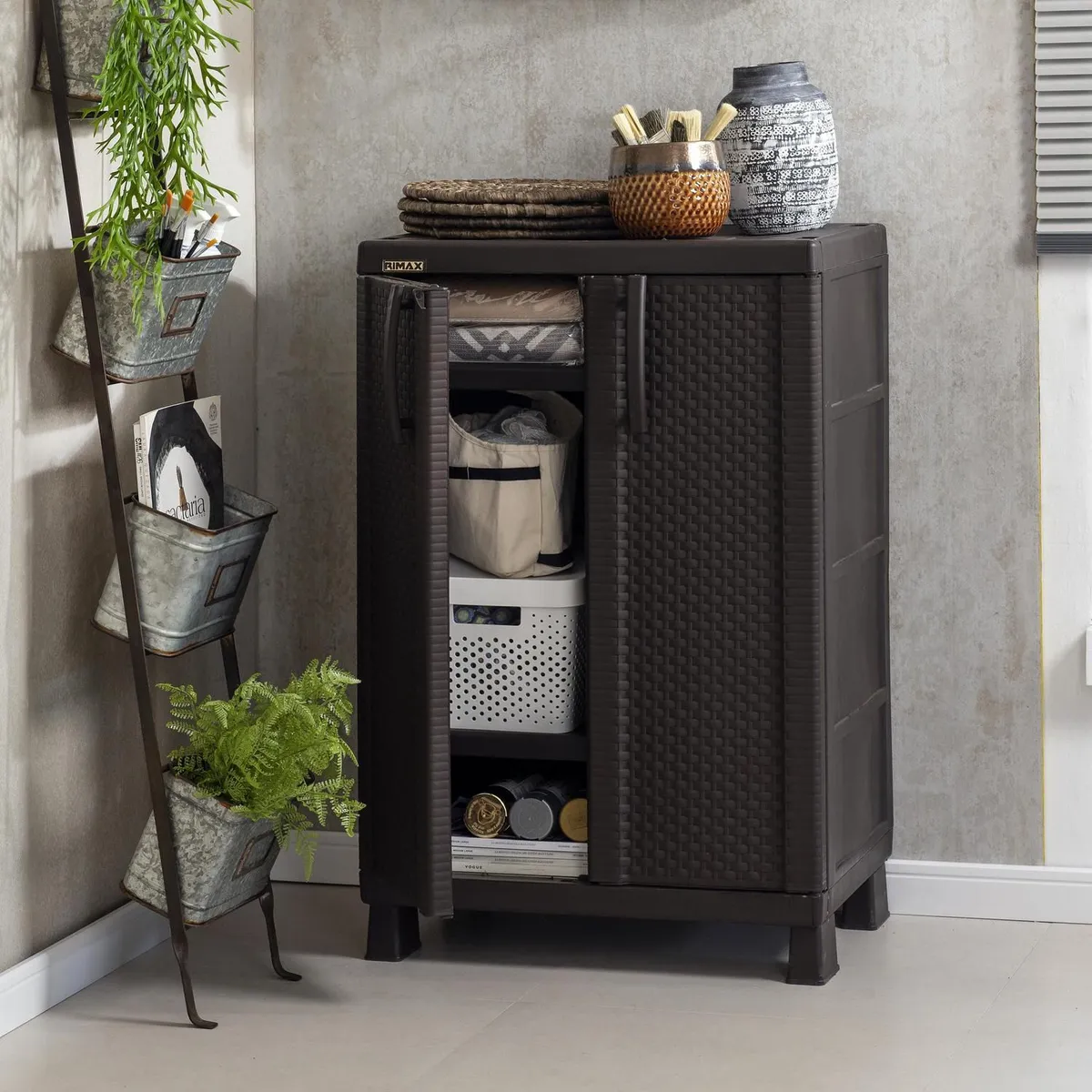 Rimax - Almacén mediano rattan wengué