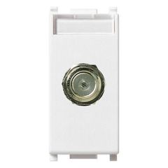 Toma de conector hembra tipo F blanco