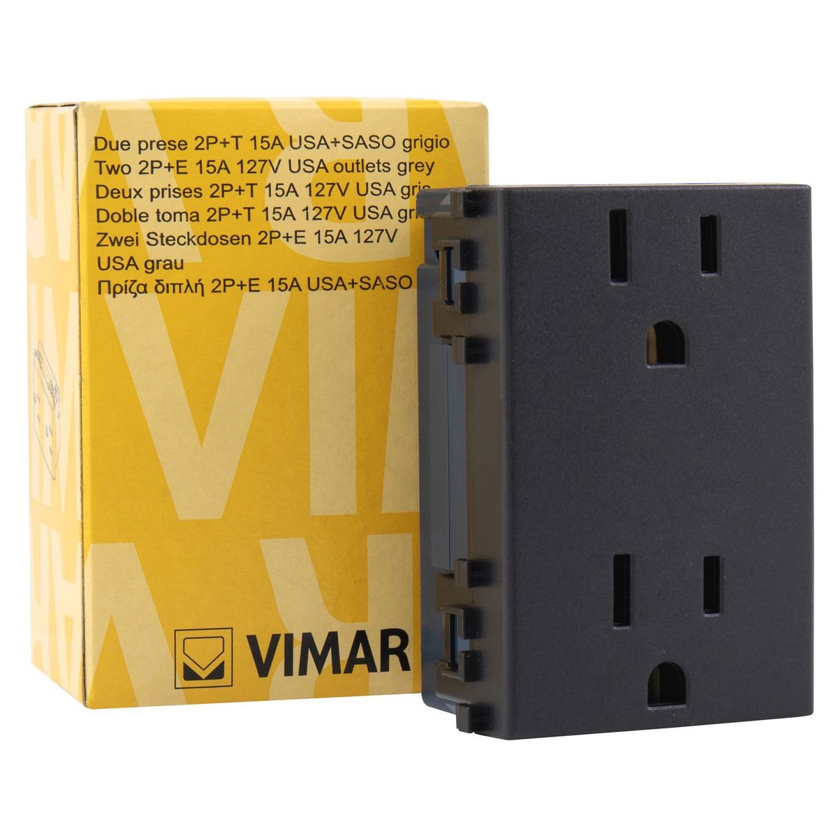 Toma doble gris, marca Vimar - Foto Principal