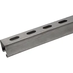 Perfil Unicanal Solido Pared Gruesa Perforado 2 cm Ancho X 4 cm Alto / 3mts