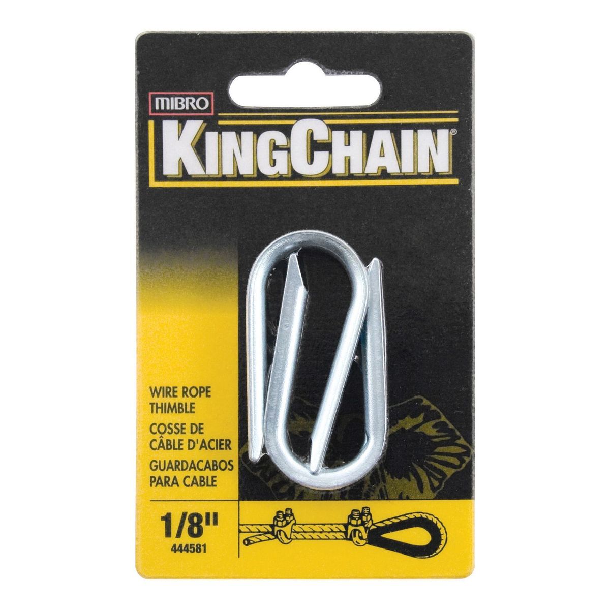 Guardacabos p/cable de acero 1/8" x 2 pc, marca Kingchain - Foto Principal