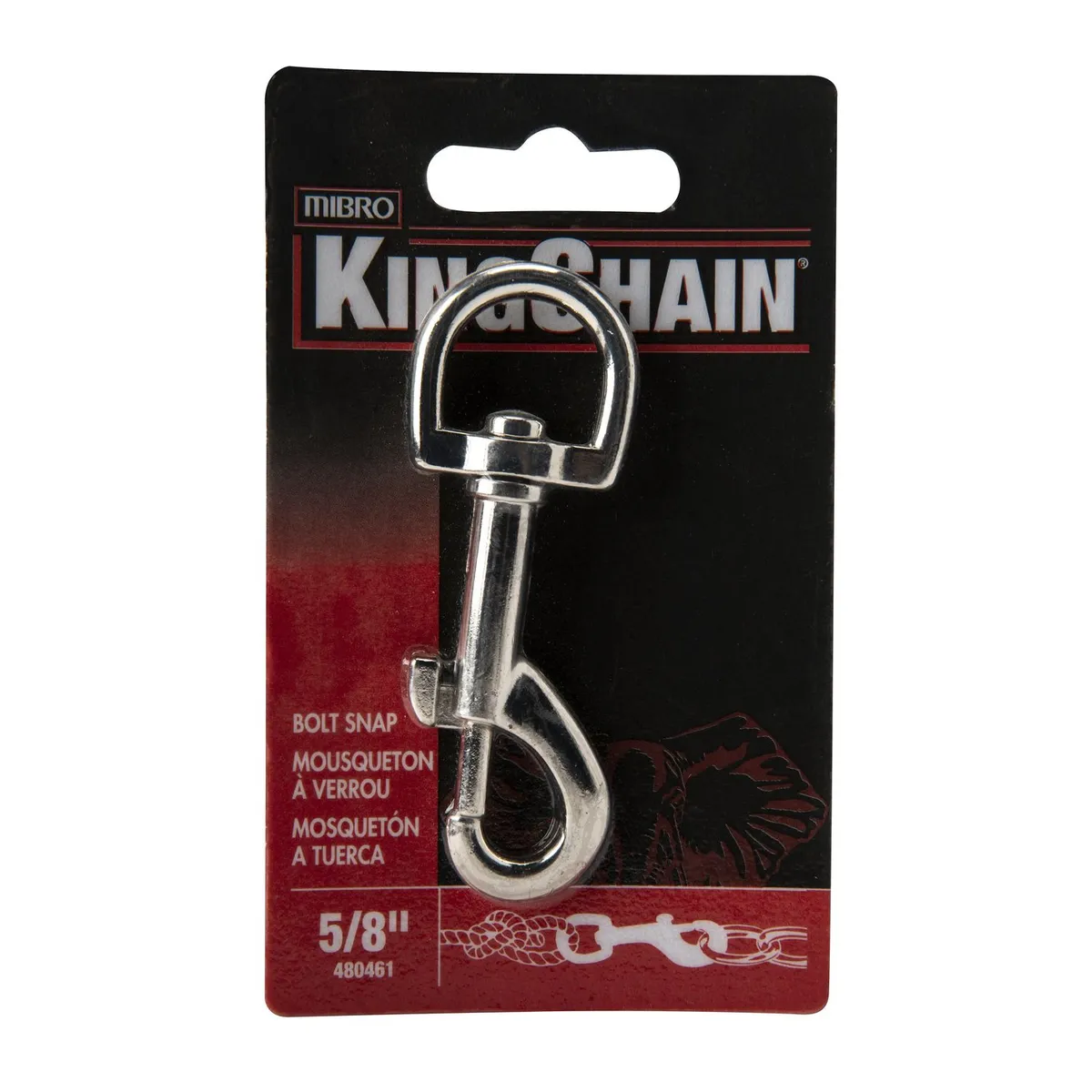 Kingchain - Mosquetón de perno c/destorcedor níquel 5/8"