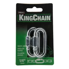 Eslabones c/rosca zinc 1/4" x 2 pc en tarjeta