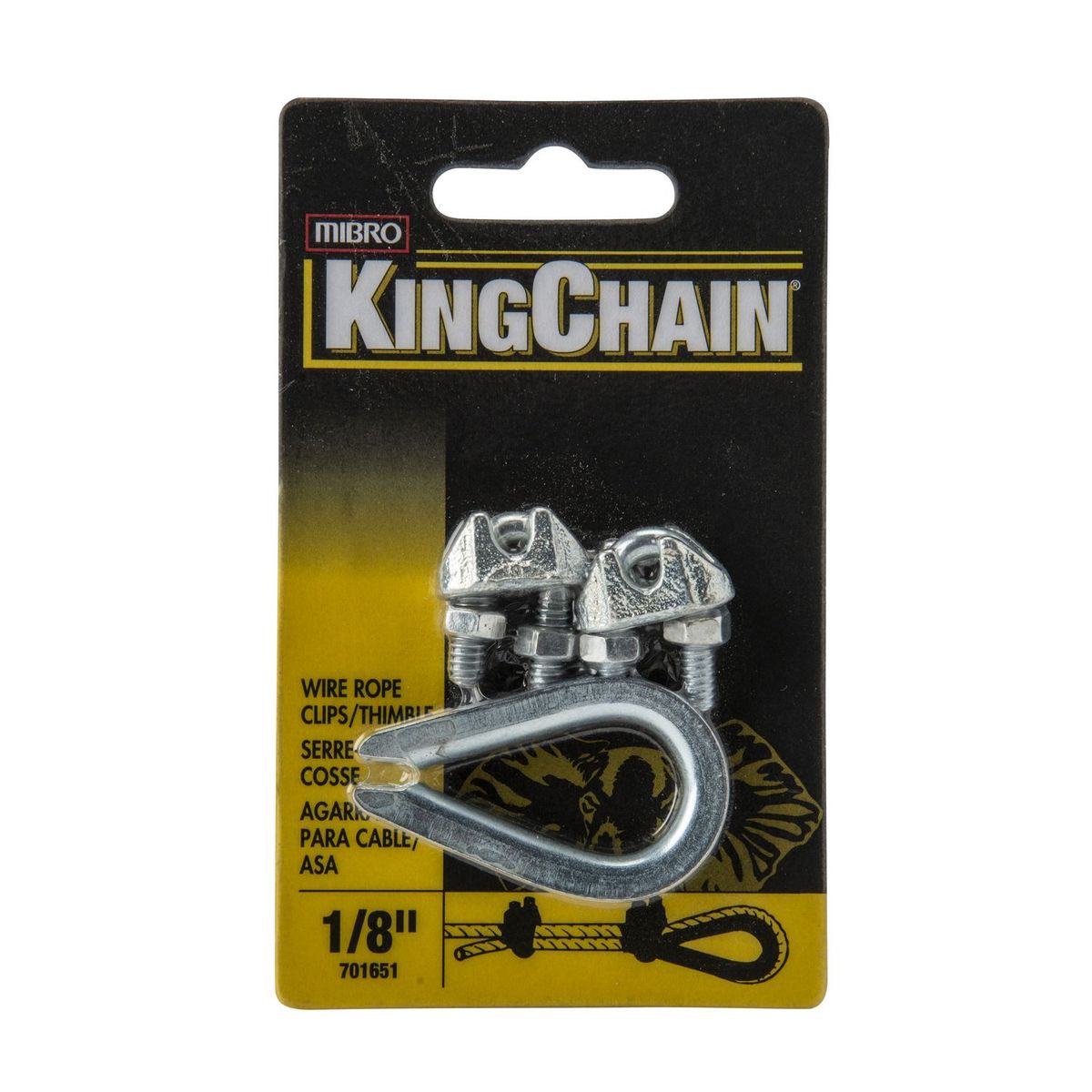 Kingchain - Guardacabos con 2 nudospara cable de acero 1/8"