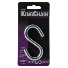 Gancho en "S" de zinc 5/16" en tarjeta