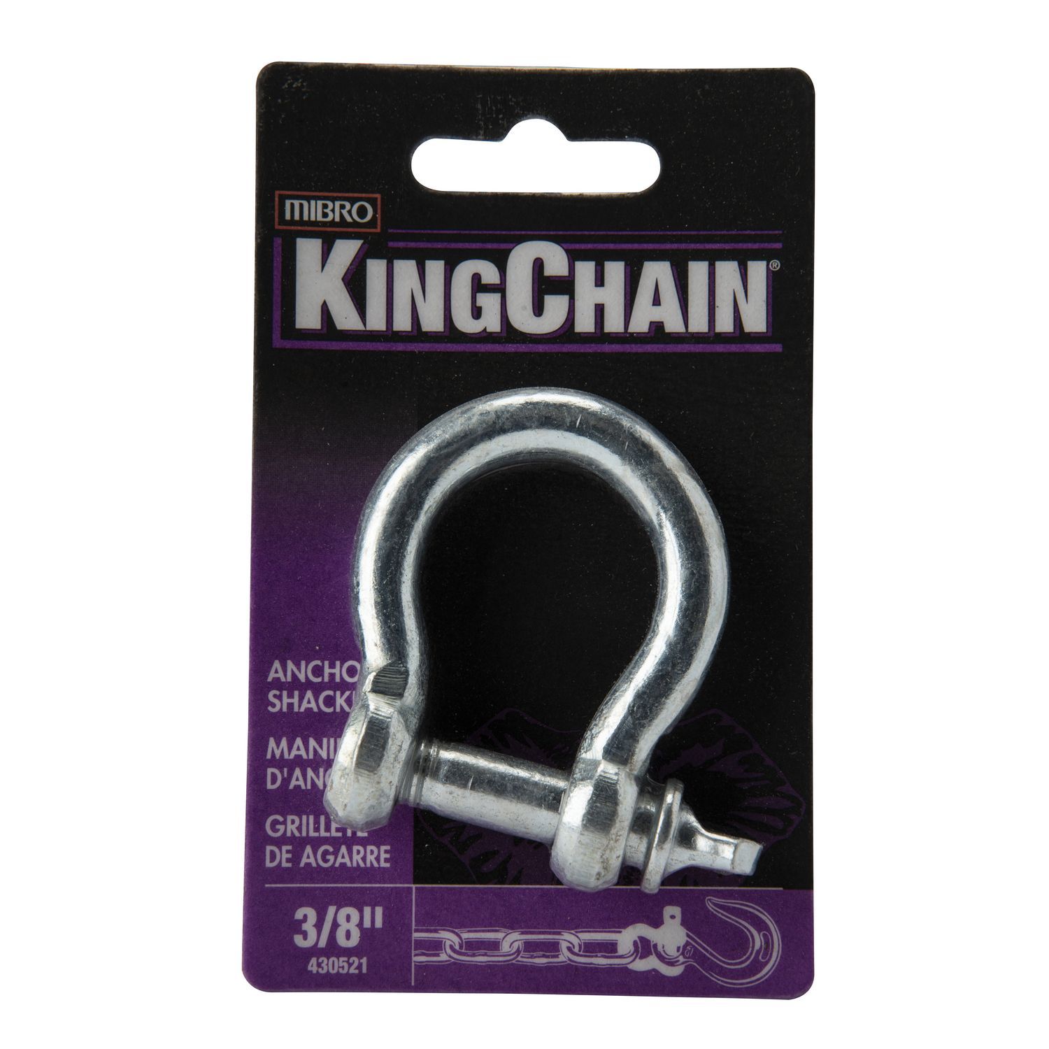 Kingchain - Grillete p/cadena de zinc 3/8" en tarjeta
