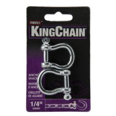 Grillete p/cadena de zinc 1/4" x 2 pc en tarjeta