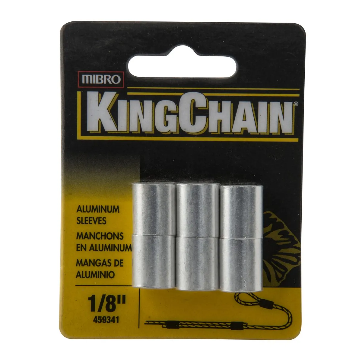 Mangas p/cable de acero 1/8" x 6, marca Kingchain - Foto Principal