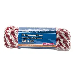 Cuerda de polipropileno 3/8" x 15 m roja/blanco