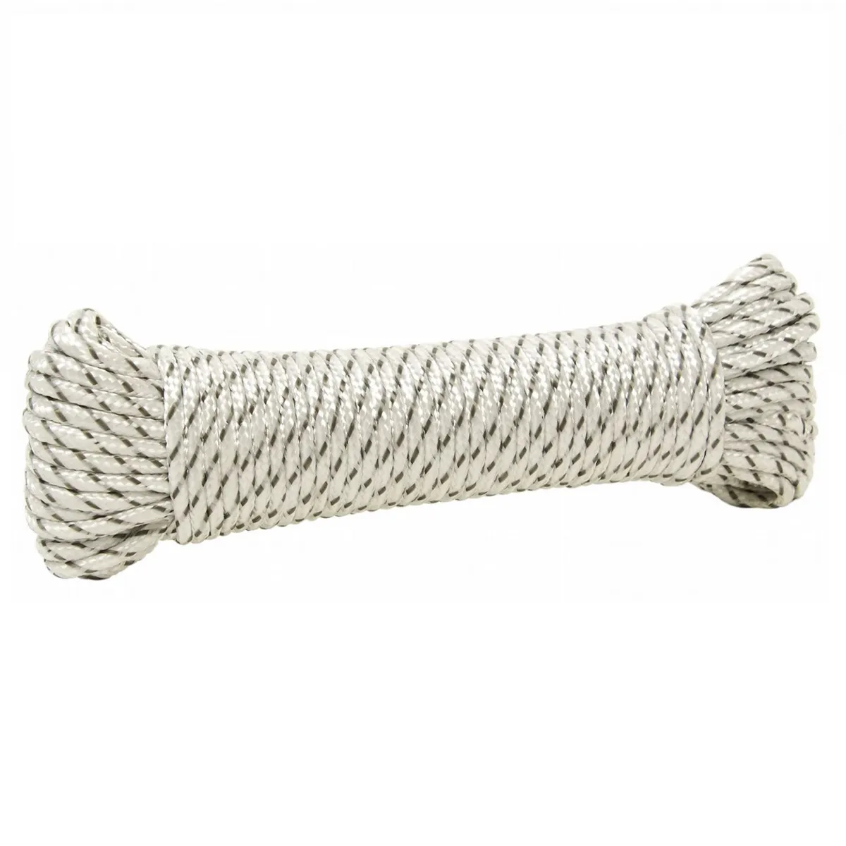 Kingcord - Cuerda de poliéster 1/8" x 15 m blanca con gris