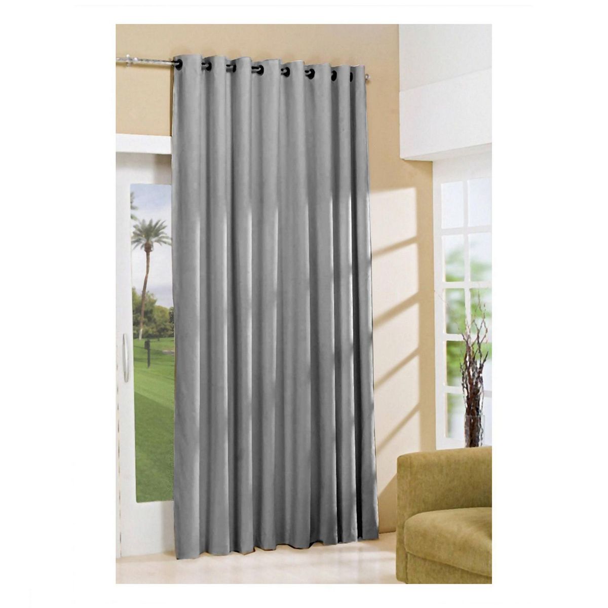Cortina Black Out liso gris 135x220 cm, marca Deco Cortina - Foto 2