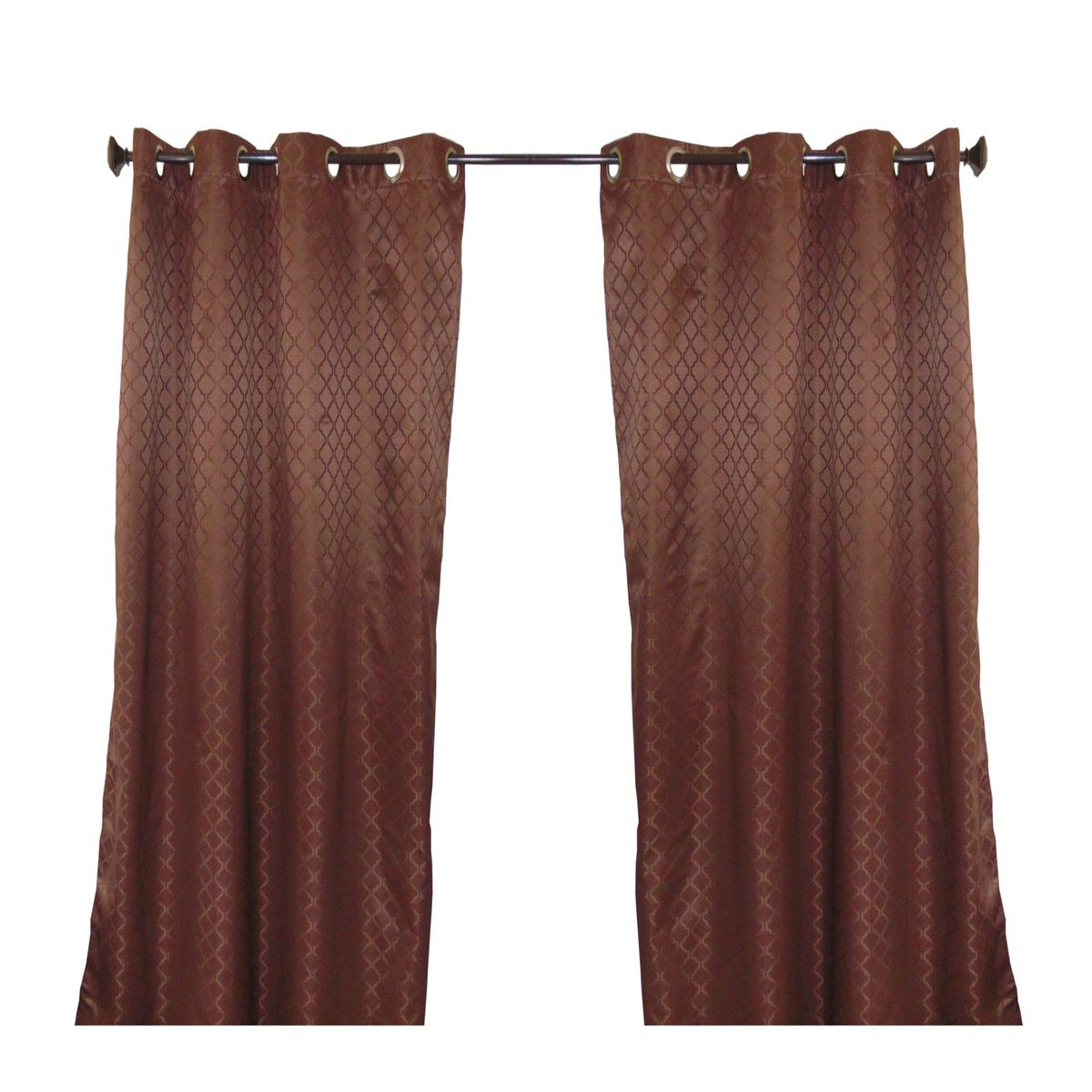 Cortina Bo con aros rombo café 135x220 cm, marca Deco Cortina - Foto Principal