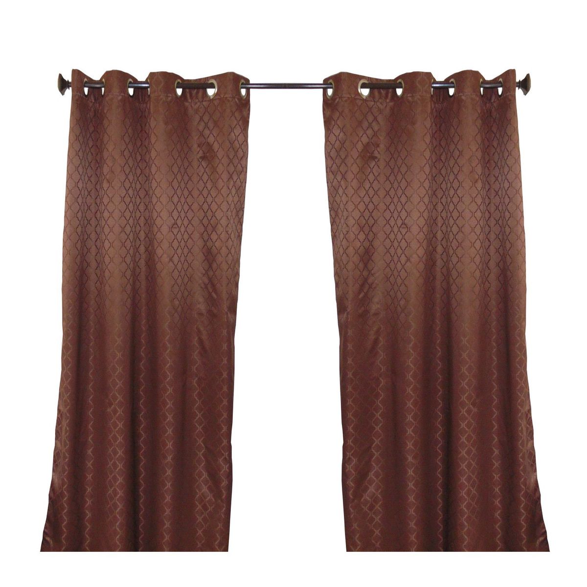 Cortina Bo con aros rombo café 135x220 cm, marca Deco Cortina - Foto 2