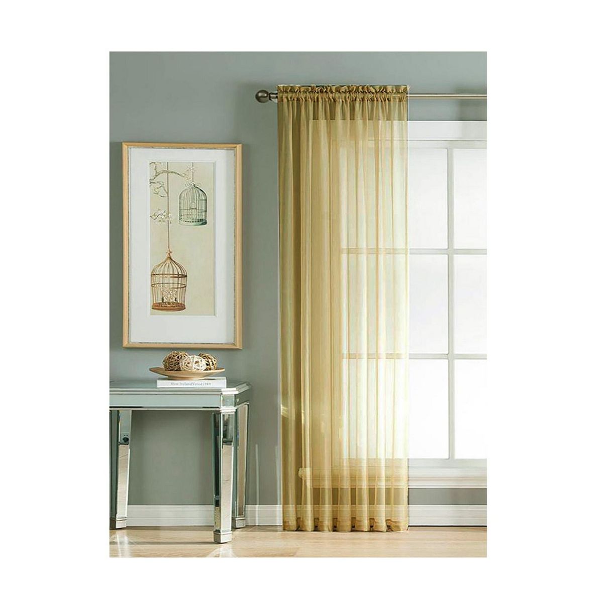 Deco Cortina - Cortina Khaki Traslúcida Café 97 x 180 cm