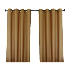 Cortina Rd lisa con aros beige 135x220 cm