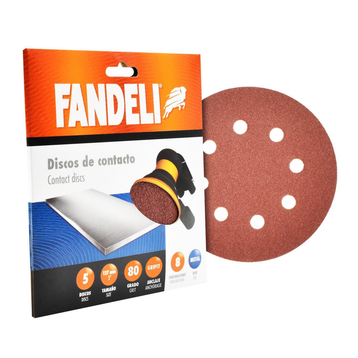 Fandeli - Disco 5" Grado 080P Gripit