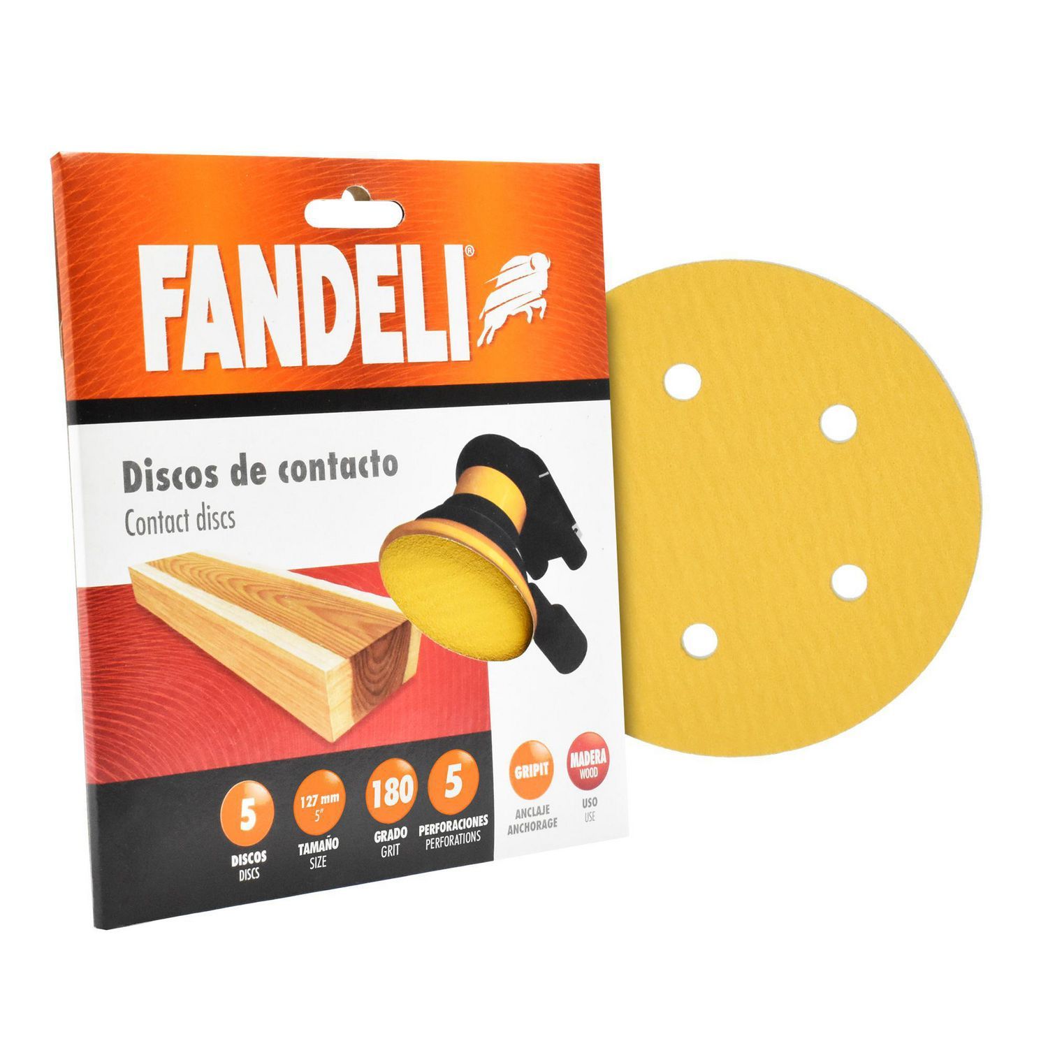 Fandeli - Disco 5" Grado 180P Gripit