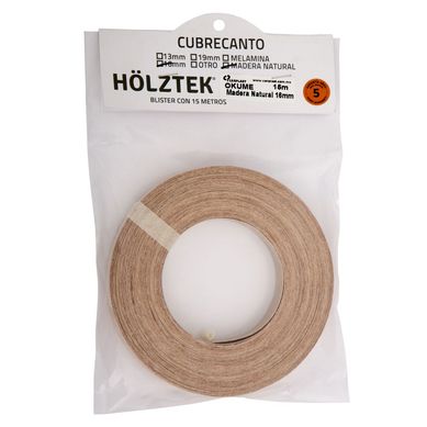 Cubrecanto de Madera natural 15 m de 16mm Madera natural