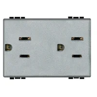 Toma Corriente Doble con Protección Infantil 127V-277V Gris