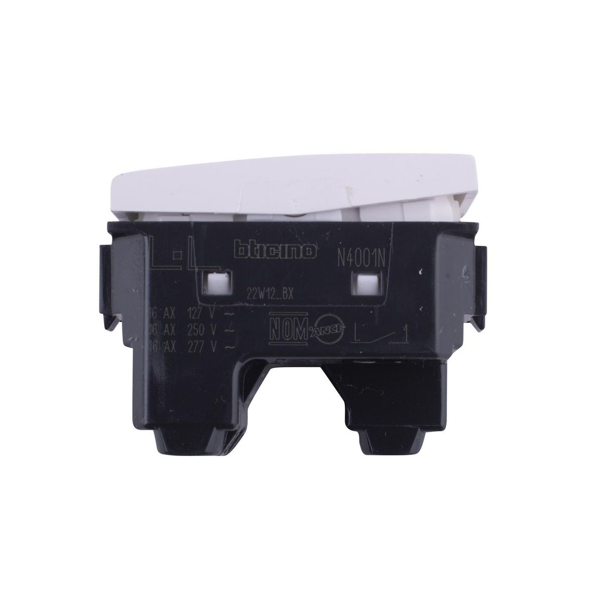Bticino - Interruptor sencillo 127.277 V blanco