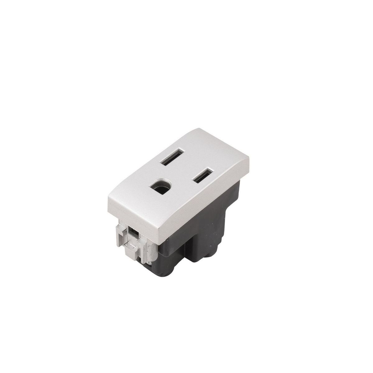 Bticino - Enchufe polarizada aterrizada c/protección infantil 127-277 V gris