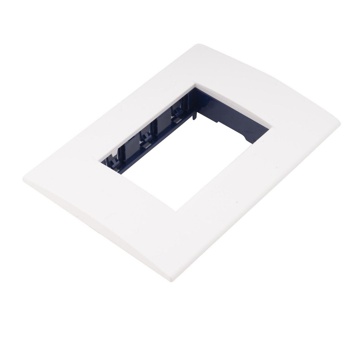 Bticino - Placa rectangular blanco 3 módulos c/chasís