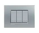 Placa rectangular tech 3 módulos c/chasís