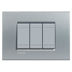 Placa rectangular tech 3 módulos c/chasís