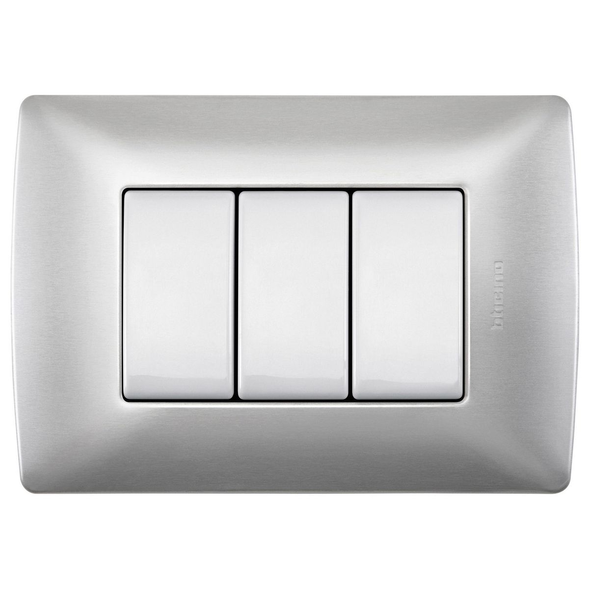 Bticino - Placa ce Aluminio con Chasis Color Plata Taxco 3 Mód.